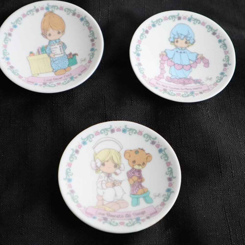 Lot of 3 Precious Moments Plate Magnets Love Valentines Set